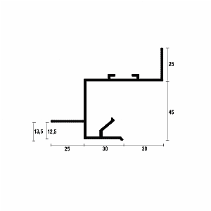 Profil cienia sufitowy z kanałem LED AST-30 - biały, 2500 mm