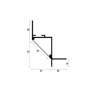 Profil cienia sufitowy z kanałem LED AST-35 - biały, 3000 mm