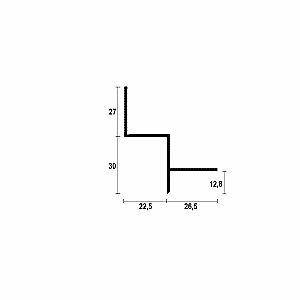 Profil cienia sufitowy AST-20 - czarny, 2500 mm